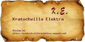 Kratochvilla Elektra névjegykártya